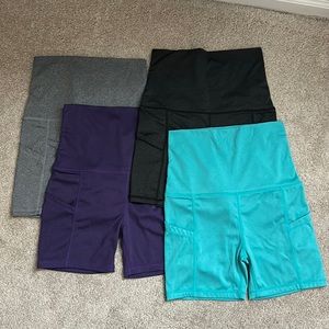 Maternity workout shorts with side pockets
